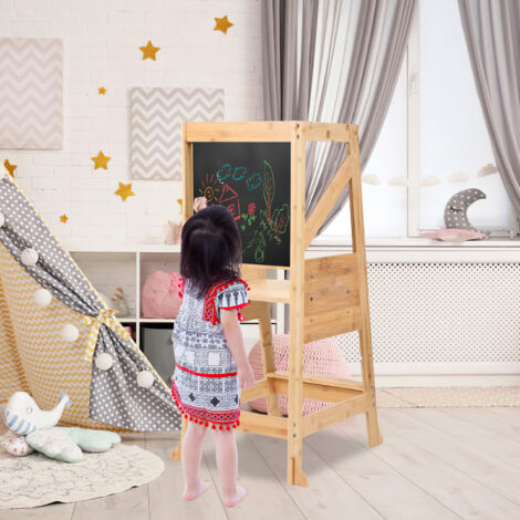 Tour D'apprentissage Montessori En Bois - Transformable En Bureau Et Tableau Noir - Pour Enfants De 18 Mois à 3 Ans Montessori Tour D'observation