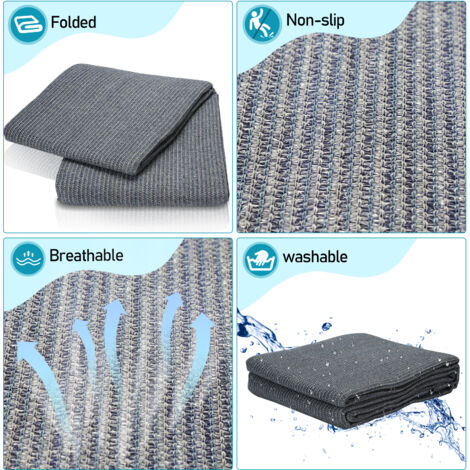 Tapis De Camping Froadp 3x3m – HDPE 240g/m², Résistant Aux Intempéries, Avec Anneaux Alu Et Piquets, Gris-bleu, Pour Extérieur