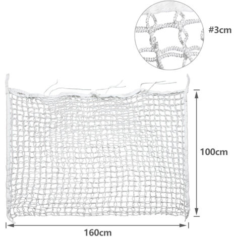 Filet Carré Blanc 16' X 8' En Nylon - Pour Foin, Balles, Chevaux, Résistance 400 Lb