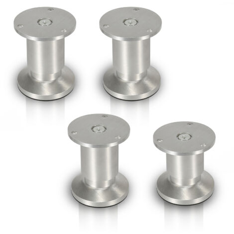 Pieds De Meubles Pieds Réglables Ajustable Aluminium De Hauteur Argent 80mm Lot De 8 94886661