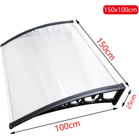 Auvent Fenêtre/porte En Polycarbonate - Transparent 3,5 Mm - Largeurs 50 à 180 Cm - Protection Pluie/soleil