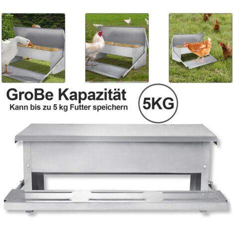 UISEBRT Mangeoire Automatique 5kg Pour Poules - Acier Galvanisé Anti-Rats Et Étanche