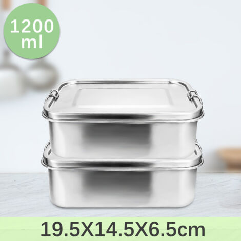 Boîte à Lunch 2 Étages 1800 Ml En Acier Inoxydable – Étanchéité Parfaite, Portable, Idéale Bureau & Études