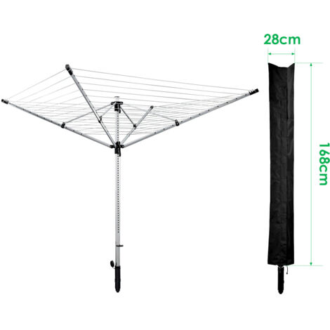 PATIO PLUS Housse de Protection pour Séchoirs Parapluie, Tissu Oxford 600D Housse de Protection pour Séchoir de Jardins Housse pour Cordes à Linge Rotatives, 16x16x180cm Gris PATIO PLUS Housse de Protection pour Séchoirs Parapluie, Tissu Oxford 600D Housse de Protection pour Séchoir de Jardins Housse pour Cordes à Linge Rotatives, 16x16x180cm Gris