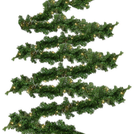 Guirlande Sapin De Noël Artificielle 5 Mètres Verte | Cœur Métallique Flexible Pour Décoration Intérieure Et Extérieure - Porte, Cheminée, Escalier, Balcon