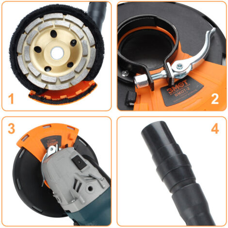 Capot D'aspiration Pour Meuleuse 125 Poncage Béton Avec 2 Plateaux