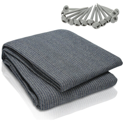 Tapis D'auvent YRHome PEHD Gris Bleu – Sol Camping, Tente, Caravaning, Anti-dérapant, Tailles Multiples