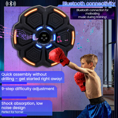 Smart Music Boxing Machine, aan de muur gemonteerde boksmachine met USB-opladen en Bluetooth-verbinding, aan de muur gemonteerde verlichting Target Boxing Trainer voor thuisoefening (Color : Boxing
