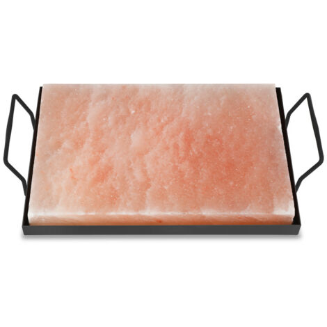 Izrielar Lot De 2 Pierres De Sel Barbecue Avec Plaque Fer - Réutilisables 30x20x3cm
