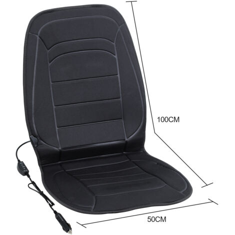 Housse De Siège Chauffante Pour Voiture 12V - 2 Niveaux De Chaleur, Taille ~48x97cm, Pour Hiver