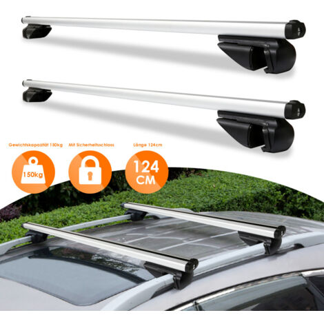 Barres De Toit Universelles 110 Cm Avec Serrure - Aluminium, Capacité 75 Kg, Sans Perçage, Pour Voitures 4/5 Portes
