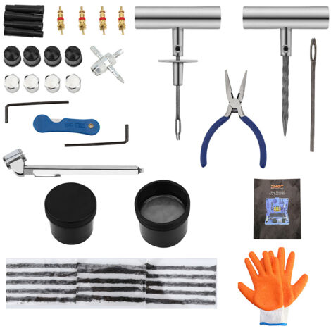 Kit Réparation Pneu Avec Roue De Polissage Acier Tungstène - Pour Voiture, Moto, Vélo, Grattoir Intérieur Inclus