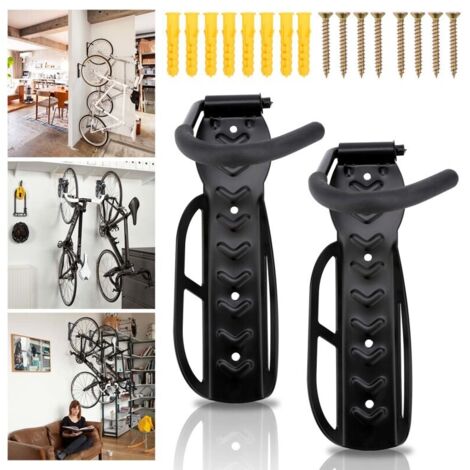 Lot De 4 Crochets De Rangement En S Pour Garage - Support Vélo Mural, Revêtement Plastique, Capacité 30 Kg