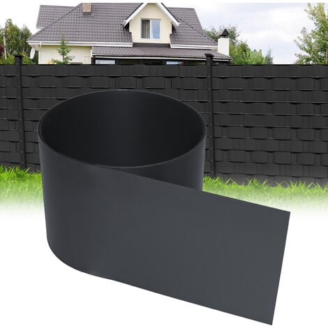 SWANEW 10X Écran d'intimité en PVC rigide Bandes d'écran d'intimité Bandes d'écran d'intimité Tapis à double barre Panneau de clôture Clôture sur mesure Tapis à double Bandes Coupe-vent - gris
