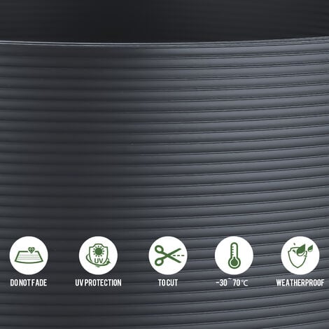 SWANEW 10X Écran d'intimité en PVC rigide Bandes d'écran d'intimité Bandes d'écran d'intimité Tapis à double barre Panneau de clôture Clôture sur mesure Tapis à double Bandes Coupe-vent - gris