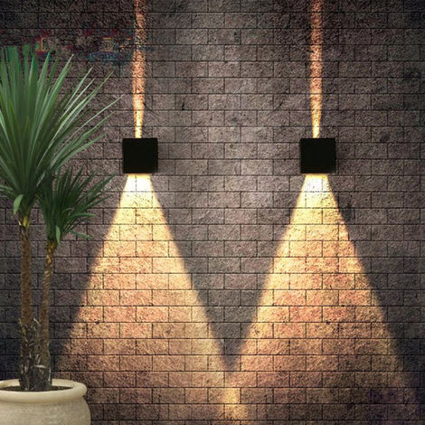 SWANEW Applique murale à LED 12W Applique murale à LED avec angle de faisceau réglable IP65 Noir Blanc chaud