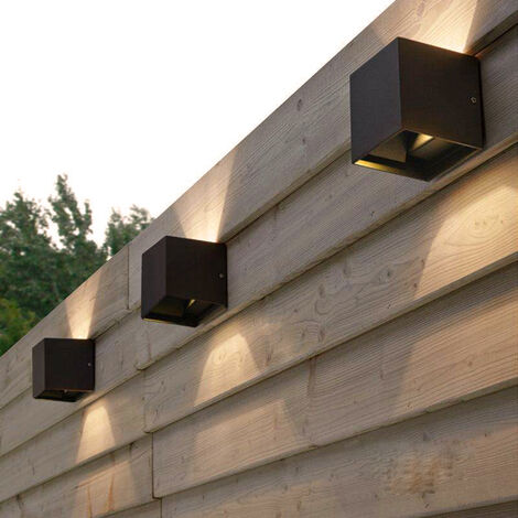 SWANEW Applique murale à LED 12W Applique murale à LED avec angle de faisceau réglable IP65 Noir Blanc chaud