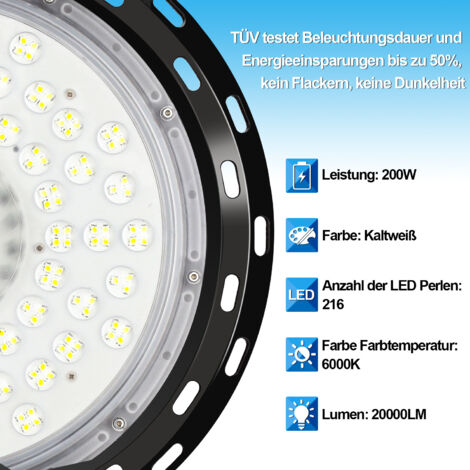 Projecteur LED UFO Pour Hall - 50W à 800W, IP65, Éclairage Industriel Économique | Lampe De Hall 230V Température Jour