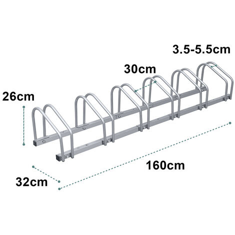 Ratelier velo Support à vélos Présentoir à vélos Porte-vélo Supports multiples roues VTT pour 6 vélos