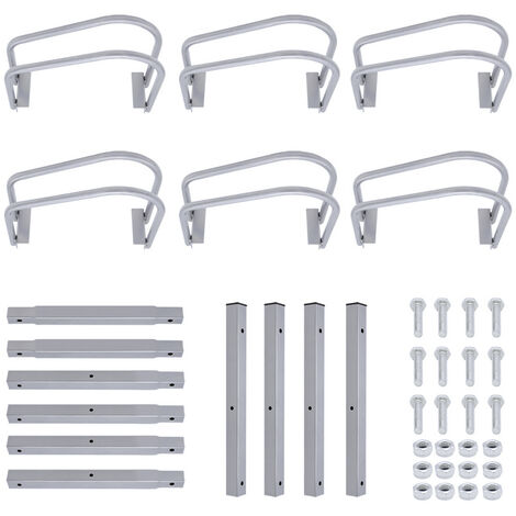 Ratelier velo Support à vélos Présentoir à vélos Porte-vélo Supports multiples roues VTT pour 6 vélos