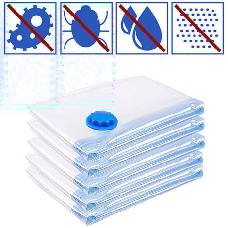 SWANEW Lot de 6 sac de rangement，- autres rangements- 80x120cm sac d'aspirateur sac à vêtements sous vide - Transparent