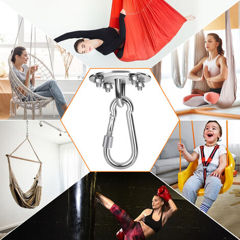 Kit De Crochet De Plafond Pour Hamac Solide Yoga Fitness Support Mural Pour  Pod Swing Hanger 2 trous noir - Cdiscount Jardin