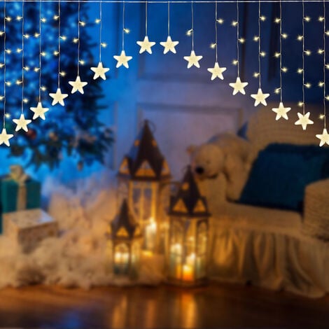 Guirlandes lumineuses de Noël à 317 LED, lumières de sapin de Noël étoiles  colorées, 8 modes d'éclairage avec télécommande