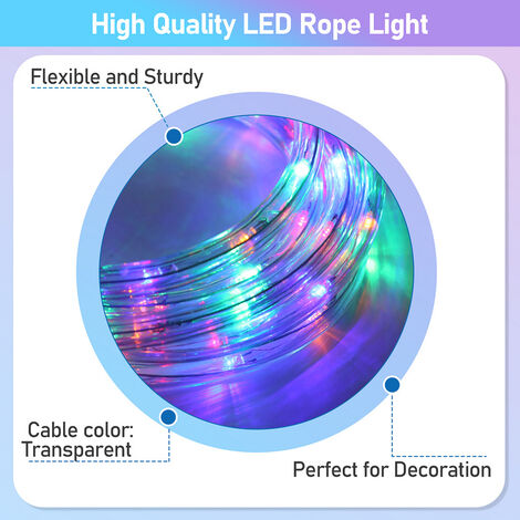 SWANEW Tube lumineux LED Chaîne lumineuse Extérieur/Intérieur Noël 30M RGB