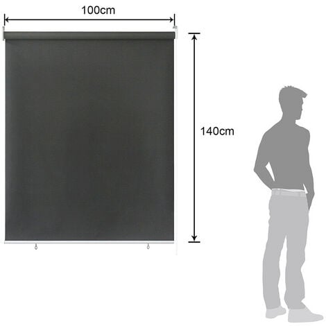 SWANEW auvent vertical 100 x 140 cm , store vertical résistant aux UV, protection contre le vent et brise-vue, anthracite