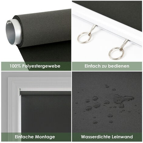 SWANEW auvent vertical 100 x 140 cm , store vertical résistant aux UV, protection contre le vent et brise-vue, anthracite