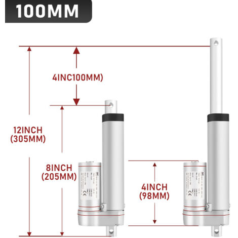 Actionneur Linéaire DC 12V 6000N Course 350mm - Moteur Électrique Puissant Pour Portails Et Lits Médicaux