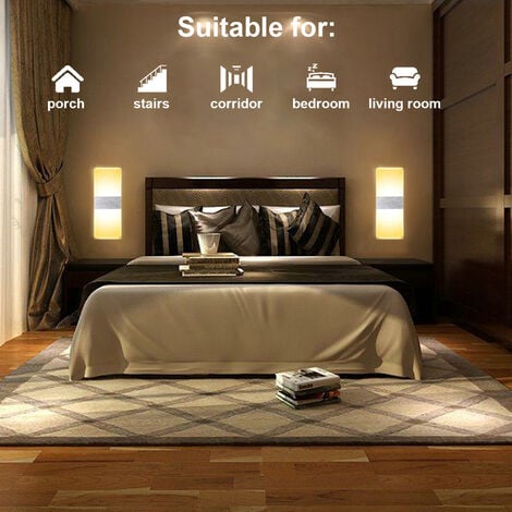 SWANEW Applique murale LED 6W Lampe de couloir Intérieur Spot mural Extérieur Lampe de couloir Blanc chaud