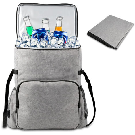 Adriatic Grand Glacière Isotherme 24 L Avec 2 Pains De Glace, Gris Et Orange, Cooler Box