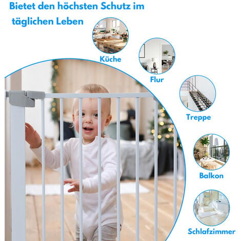 Barriere de Securite porte et escalier 75-82cm sans perçage, adaptée pour  les enfants ,animaux auto