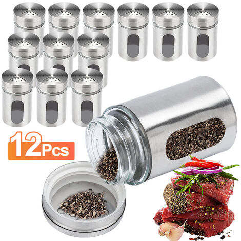 12pcs Ensemble de bocaux en verre (300ml), pots d'épices