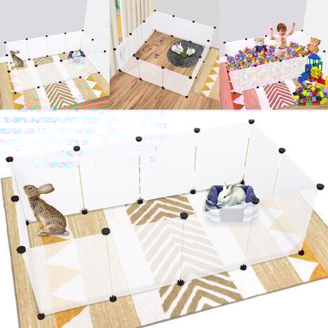 SWANEW Enclos Petits Animaux Cage pour petits animaux Enclos libre DIY Parc pour animaux Parc blanc pour chiots Cage pour cochons d'Inde
