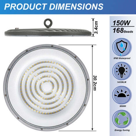 TolleTour Eclairage De Hall à LED UFO LED Lampe D'atelier High Bay Clairage Datelier Projecteurs 200w 69329396