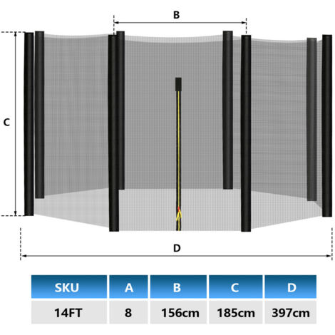 Pack 8 Montants 105 Cm Diamètre 25 Mm 2 Trous - Pièces Basses Filet Trampoline Galvanisé Robuste