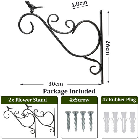 Lot 8 Chaînes Métal 42 Cm – 3 Rangées Avec Crochets S – Idéal Pots Fleurs, Paniers Suspendus, Lanternes – Noir