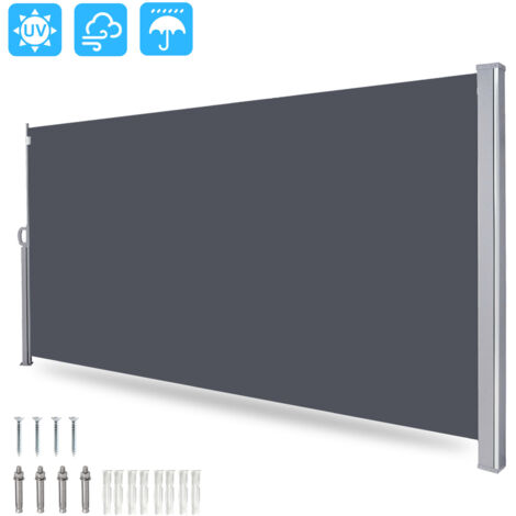 Store Latéral Balcon 55x600 Cm Anthracite – Brise-Vue UV 95% Avec Trous & Serre-Câbles Gratuits