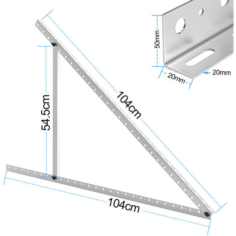 SWANEW Support de panneau solaire 41 pouces, 4 paires de support de module solaire universel 104 cm
