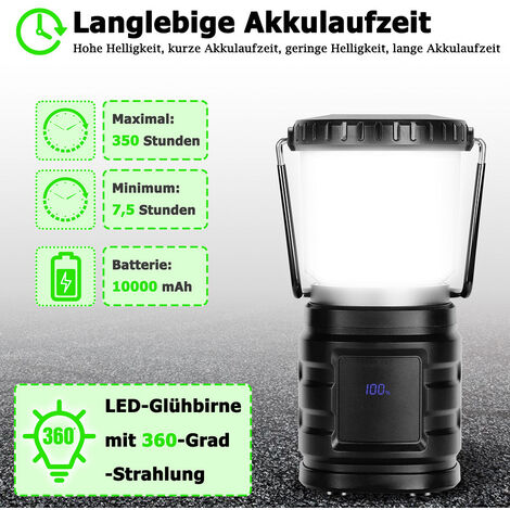 Lanterne portative Camping LED Rechargeable, Lampe Camping Puissante 700Lm