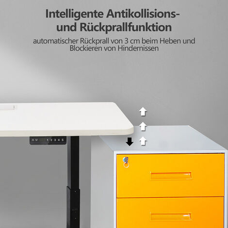 Bureau réglable en hauteur Table de colonne de levage à moteur unique jusqu’à 80 kg chargeable,Gris