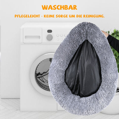 Lit pour chien Coussin lavable pour chien Lit moelleux pour chat Couchage gris clair 60cm