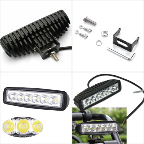 4 Feux De Travail LED 18W - 12V/24V, Puissants, Pour Bateau, Camping-car, Chantier, éclairage Extérieur