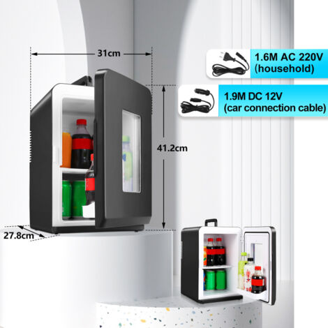 Mini Frigo AstroAI 6L - Fonction Chaud/froid, 12V/220V, Pour Voiture, Bureau, Cosmétiques, 8 Canettes