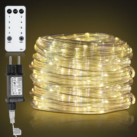 Tube lumineux LED avec télécommande Extérieur/Intérieur Tube lumineux  Intérieur Chaîne lumineuse—Multicolore—20m
