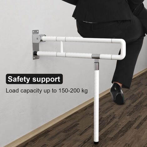 Barre d'appui rabattable pour toilettes, Poignée de maintien Poignée de sécurité pour personnes handicapées, personnes âgées