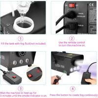 Machine à Fumée 500W Avec Télécommande Et Lumières LED - Pour Fêtes, DJ, Halloween, Spectacles