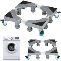 Chariot De Transport Réglable Pour électroménager - 4 Roues Avec Frein - Capacité 138 Kg - 40x40 à 56x56 Cm